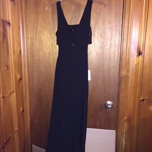 Black prom dress with tags